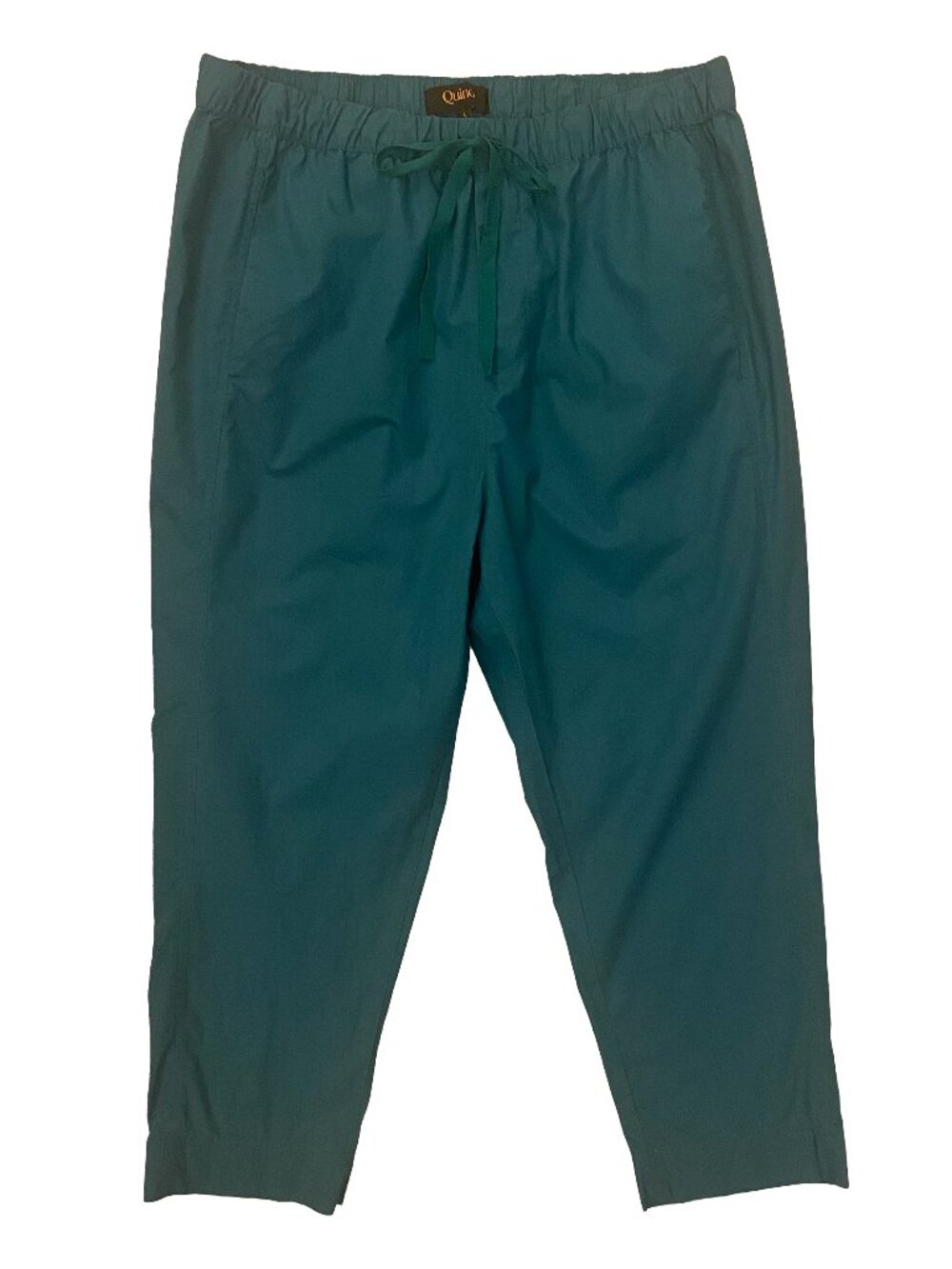 QUINCE Organic Cotton Drawstring Pull On Pants Garden Green L Scrubs